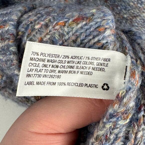 NWT A New Day Blue Multi Colored Cable Knit Oversized Sweater Women's Large - Picture 8 of 8